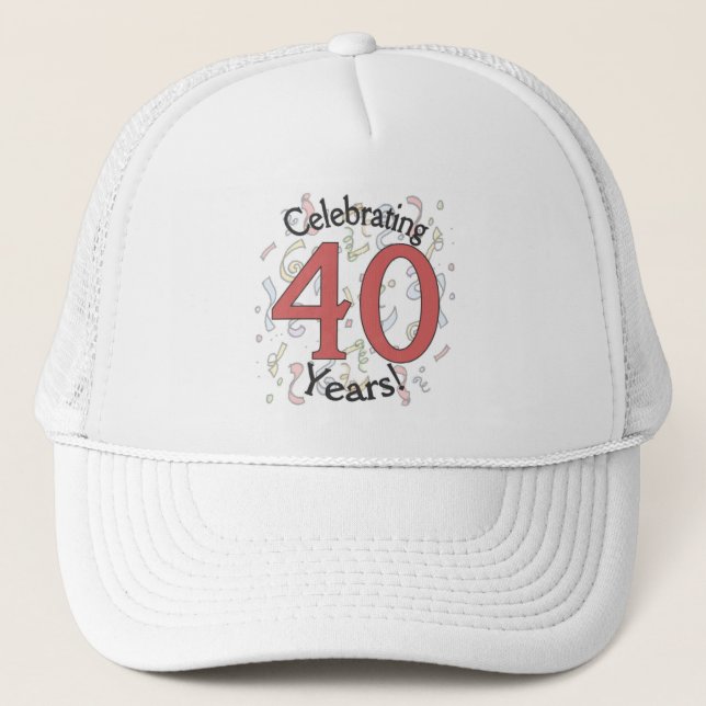 Celebrando 40 años de gorra de confeti (Anverso)