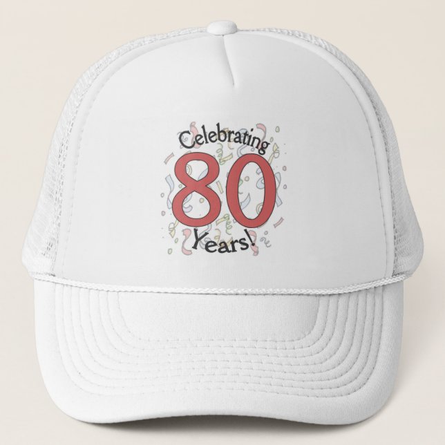 Celebrando 80 años de gorra de confeti (Anverso)
