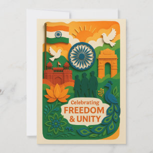 Celebrando la carta de la India de Libertad y Unid