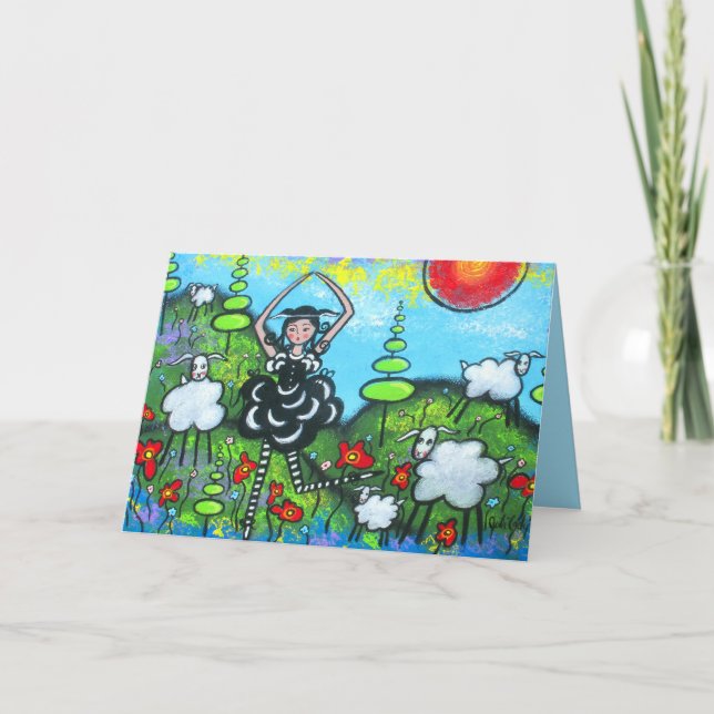 Celebrando la tarjeta de cumpleaños de la oveja ne (Anverso)