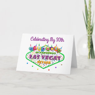 Celebrando mi 30° Tarjeta de Cumpleaños de Las Veg