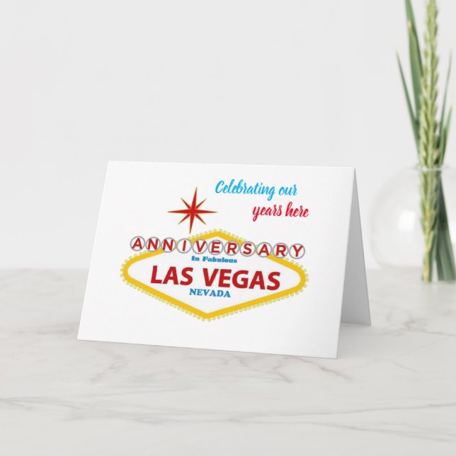 Celebrando nuestro aniversario en la tarjeta de La (Anverso)