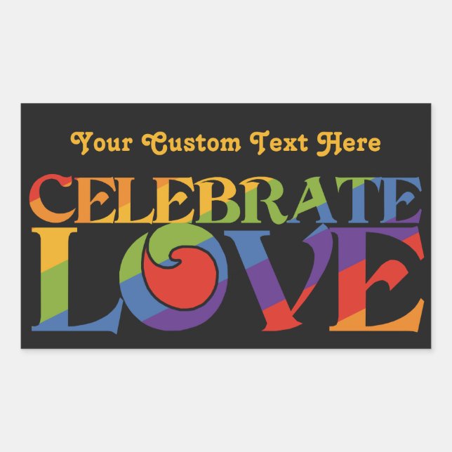 Celebrar a los pegatinas personalizados de amor (Anverso)