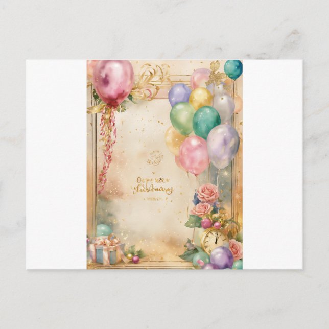 "Celebrar con estilo: Postales exclusivas de cumpl (Anverso)