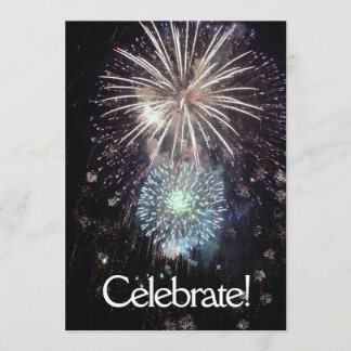 Celebrar con fuegos artificiales - Tarjeta de invi