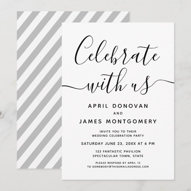 Celebrar con la invitación a la boda de la tipogra (Anverso / Reverso)