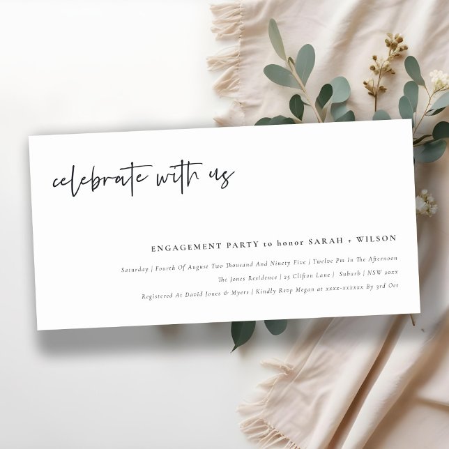Celebrar Con La Invitación De Compromiso De Caligr (Subido por el creador)