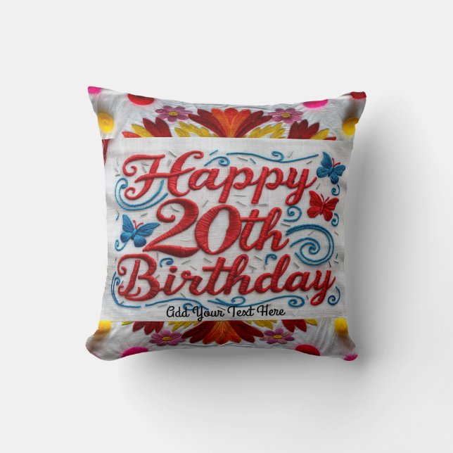 Celebrar con un Cojín decorativo de cumpleaños núm (Anverso)