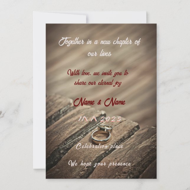 "Celebrar el amor: Elegante invitación a la boda (Anverso)