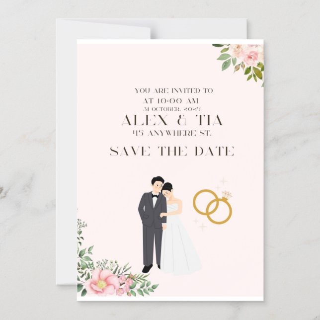 celebrar el Amor: Tarjetas de Boda y Invitaciones  (Anverso)