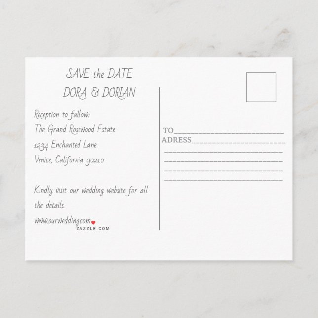 Celebrar el amor y la alegría con una invitación a (Reverso)