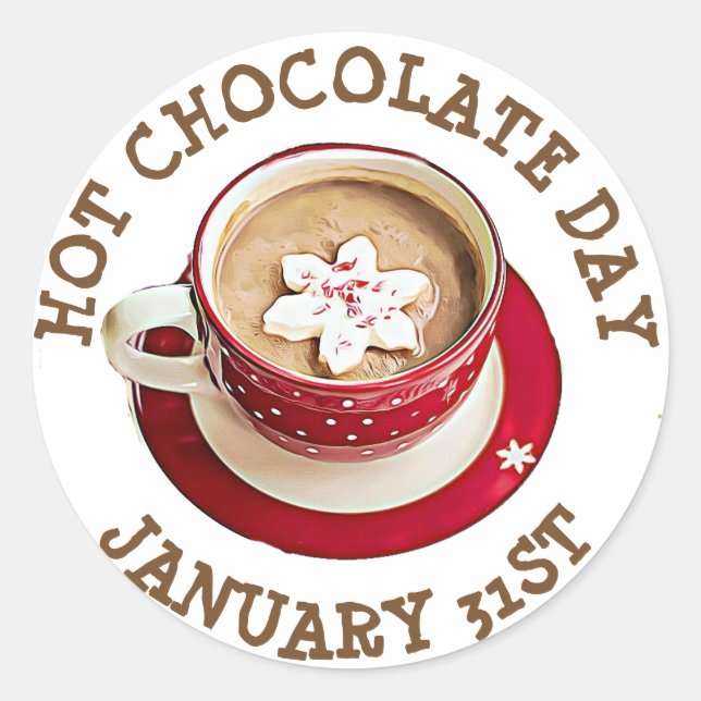 Celebrar el Día del Chocolate Caliente, pegatinas  (Anverso)