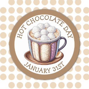Celebrar el Día del Chocolate Caliente, pegatinas 
