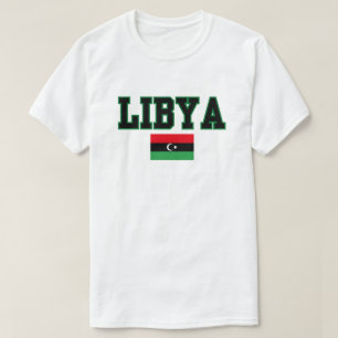 Celebrar el orgullo libio con camiseta con bandera