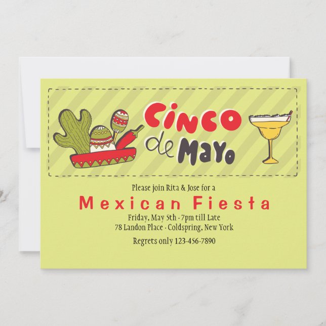 Celebrar la invitación Cinco de Mayo (Anverso)