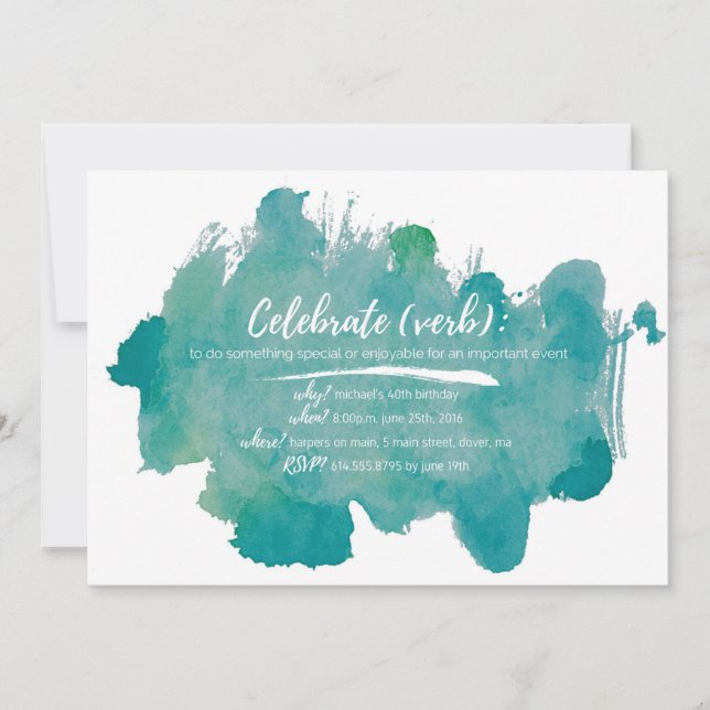 Celebrar la invitación de cumpleaños (Anverso)