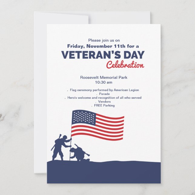 Celebrar la invitación del Día de los Veteranos (Anverso)