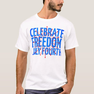 Celebrar la libertad de la camiseta de fuegos arti