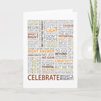 Celebrar la tarjeta de felicitación correcta
