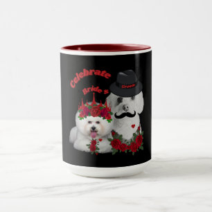 Celebrar la taza de café de novia y de Groom