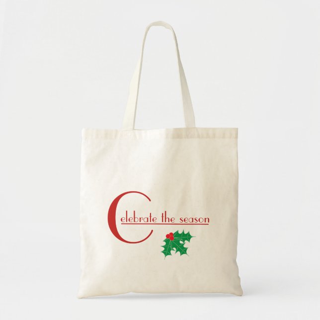Celebrar la temporada | Bolsa de tetas roja y blan (Frente)