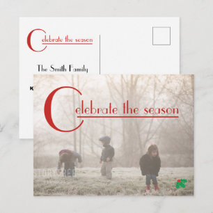 Celebrar la temporada   postal fotográfica