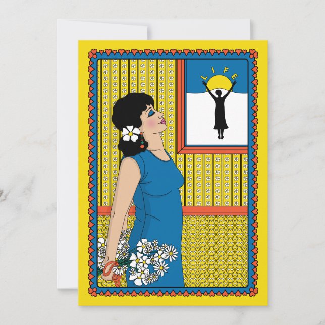 Celebrar la vida tarjeta en Si bemol 5"x7" (Anverso)