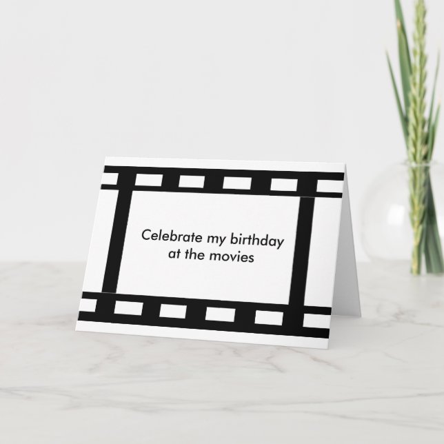 Celebrar mi cumpleaños en la invitación al cine (Anverso)