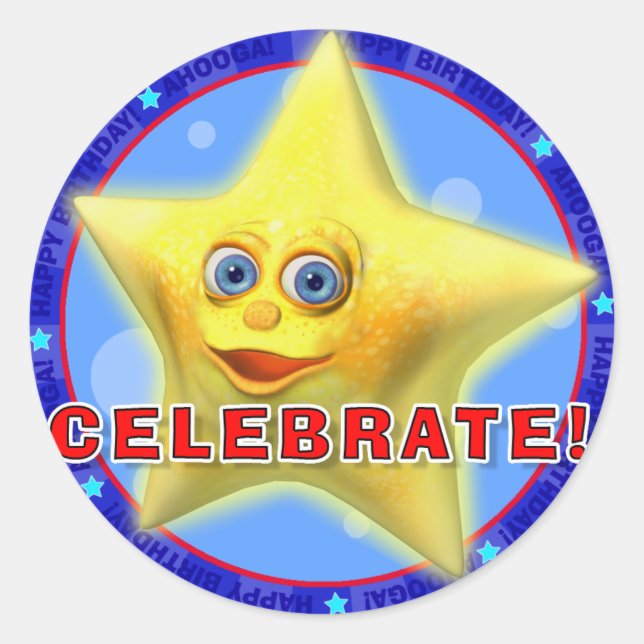 ¡CELEBRAR! Pegatinas de cumpleaños con Twinkles (Anverso)