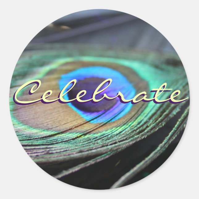 Celebrar Pegatinas redondos de Personalizado de Pe (Anverso)