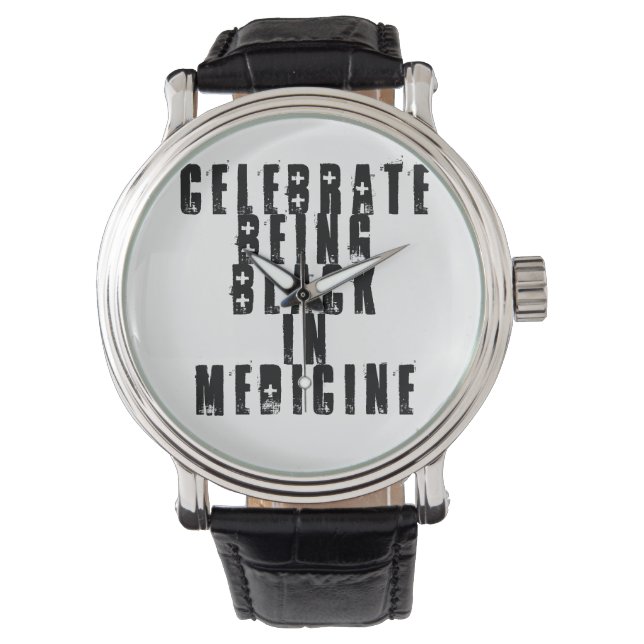"Celebrar ser negro en medicina" reloj de pulsera (Anverso)