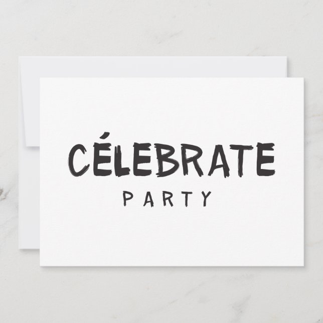 CÉLEBRATE FIESTA Invitación al cumpleaños Moda mod (Anverso)