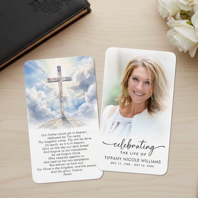 Celebrating the Life Cross Lords Prayer Cards (Subido por el creador)