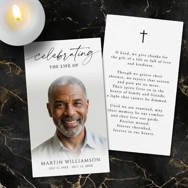 Celebrating the Life of Photo Cross Prayer Card (Subido por el creador)