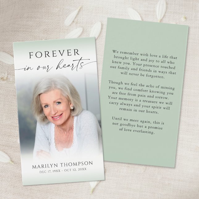 Celebration of Life Photo Funeral Prayer Card (Subido por el creador)