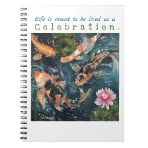 Celebre el cuaderno del arte de Koi de la cita de