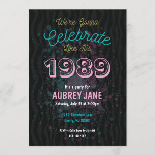 Celebre la invitación de 1989 fiestas - tema 5x7