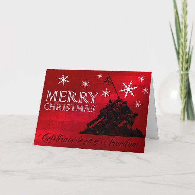 Celebre la tarjeta de Navidad militar de la (Anverso)