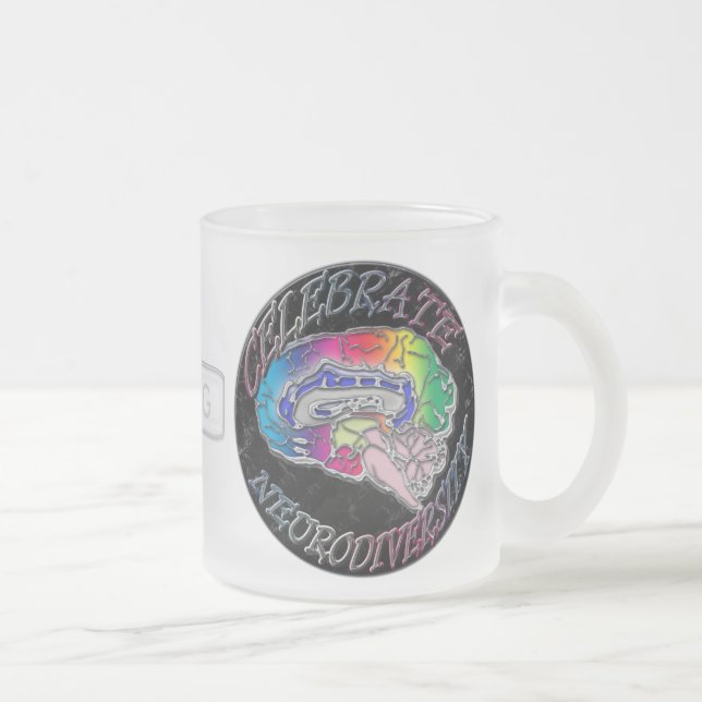 Celebre la taza con monograma de Neurodiversity (Derecha)