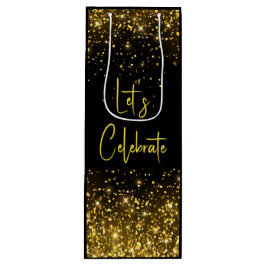 Celebremos Glam Gold Glitter Bolsa de Vino