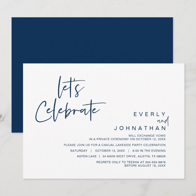 Celebremos, Invitación de Boda Fugada (Anverso / Reverso)