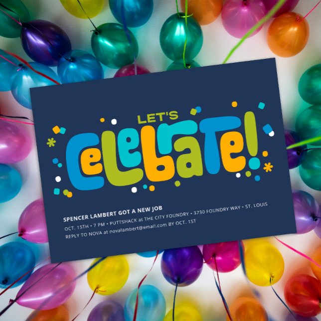 ¡Celebremos! Invitación de fiesta (Let's Celebrate! Party Invitation)