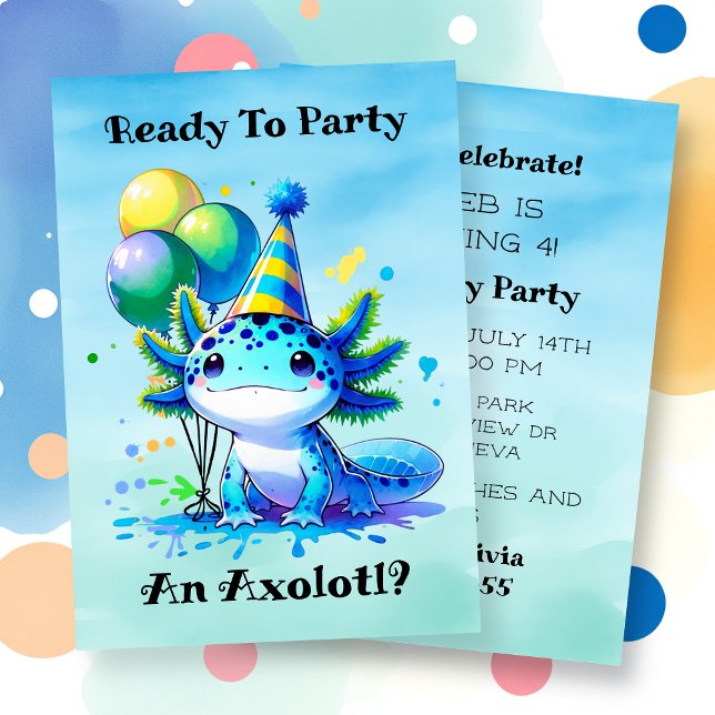 Celebremos la fiesta de cumpleaños de Axolotl Boy (Subido por el creador)