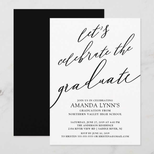 Celebremos la invitación a graduarse (Anverso / Reverso)