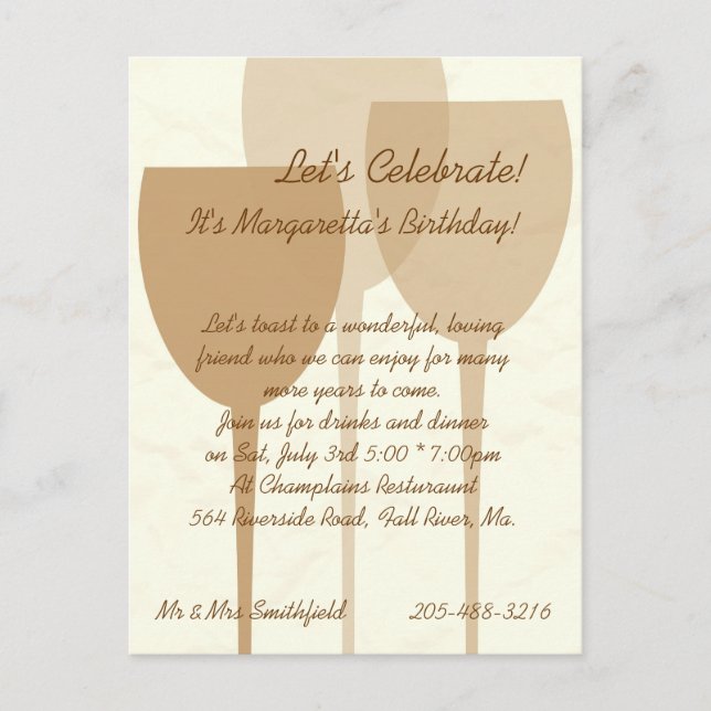 Celebremos la invitación de cumpleaños (Anverso)