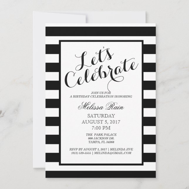 Celebremos la invitación de cumpleaños (Anverso)