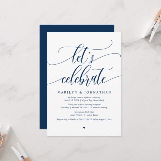 Celebremos la invitación de la fiesta de boda fuga (Anverso/Reverso In Situ)
