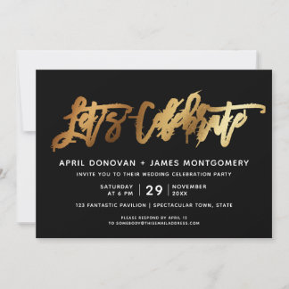 Celebremos la invitación del Boda de Tipografía de