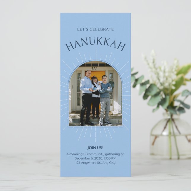 Celebremos la tarjeta Hanukkah (Anverso de pie)