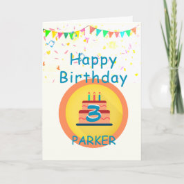 ¡Celebren! Tarjeta de cumpleaños 3 personalizada
